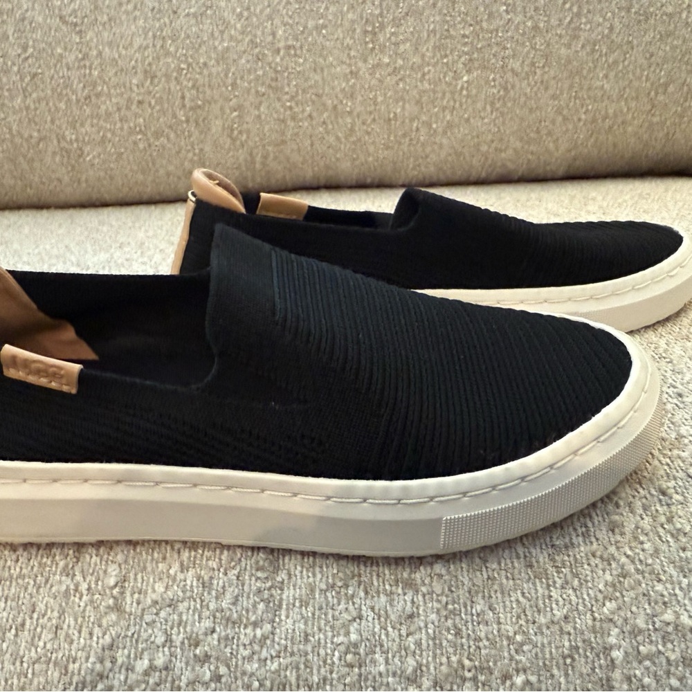 UGG Black and Tan Women's Slip-ons